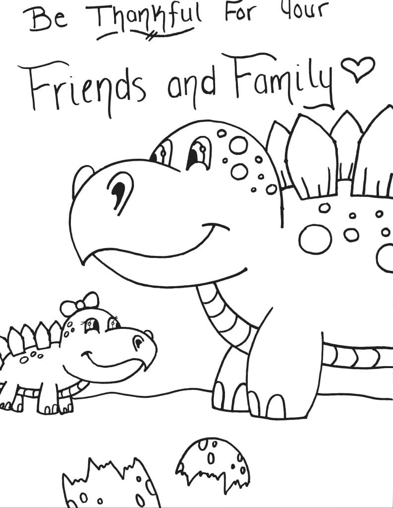 Dinosaur Coloring Page - Be Thankful