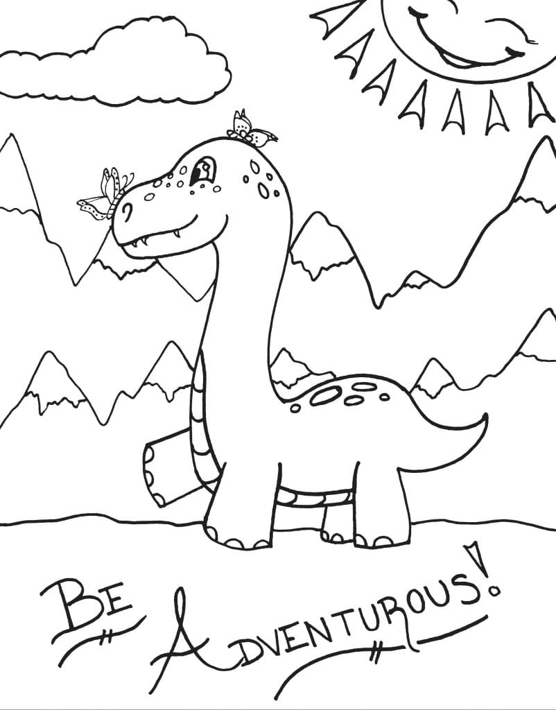 Dinosaur Coloring Page - Be Adventurous