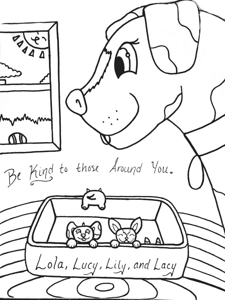 Puppy Coloring Page - Be Kind To Those Around You