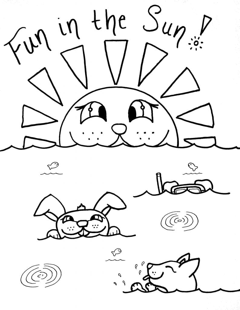 Puppy Coloring Page - Fun In The Sun