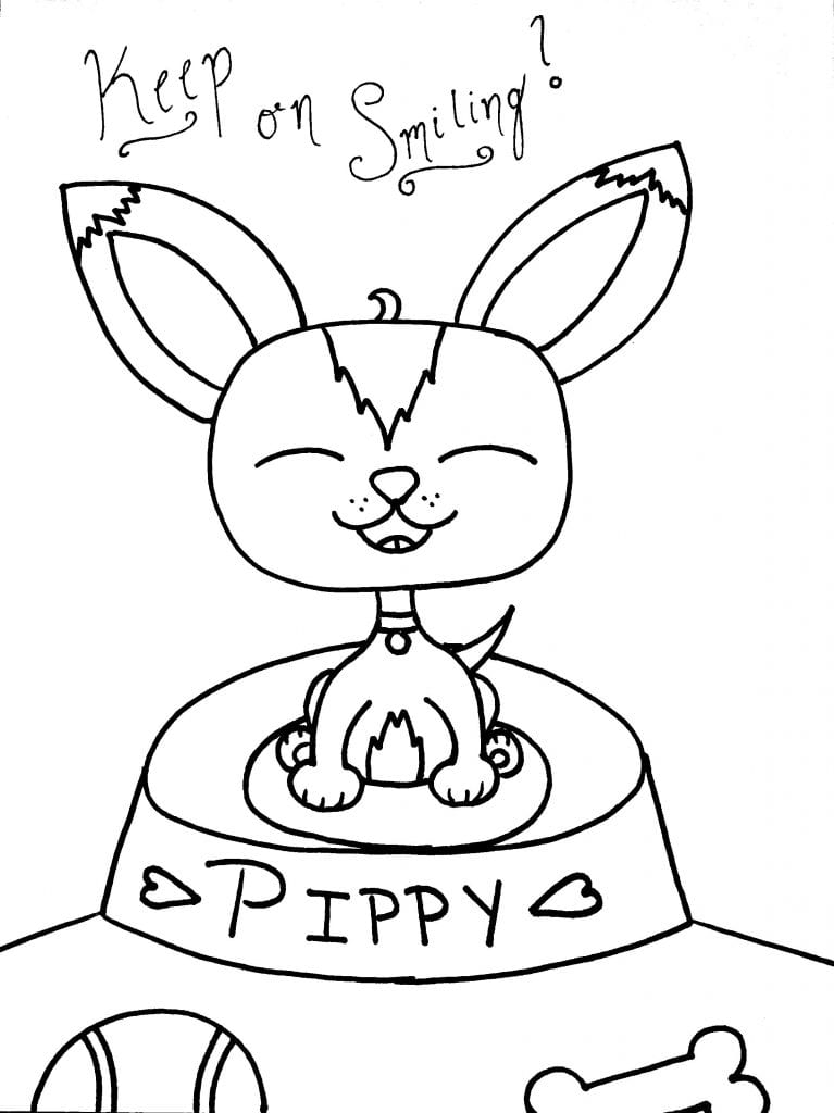 Puppy Coloring Page - Keep On Smiling
