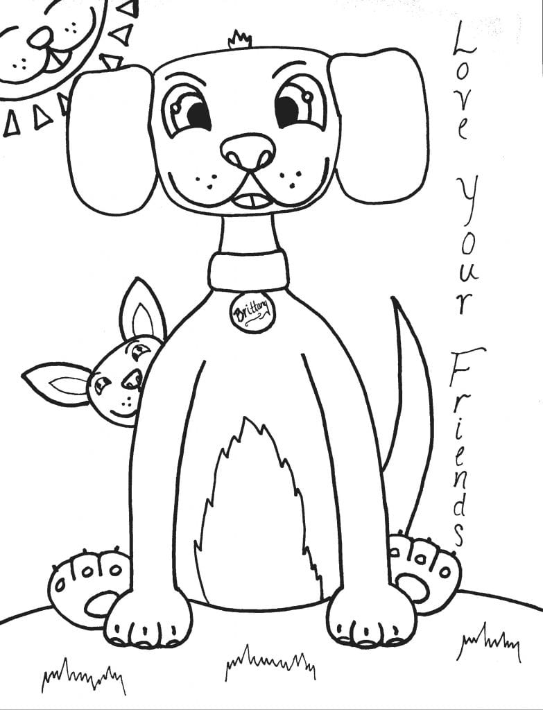 Puppy Coloring Page - Love Your Friends