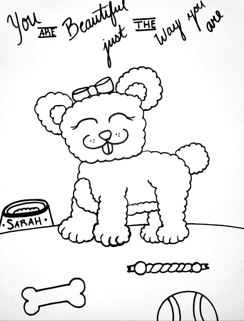 Puppy Coloring Page - You Are Beautiful