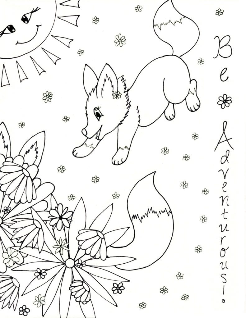 Spring Coloring Page - Be Adventurous