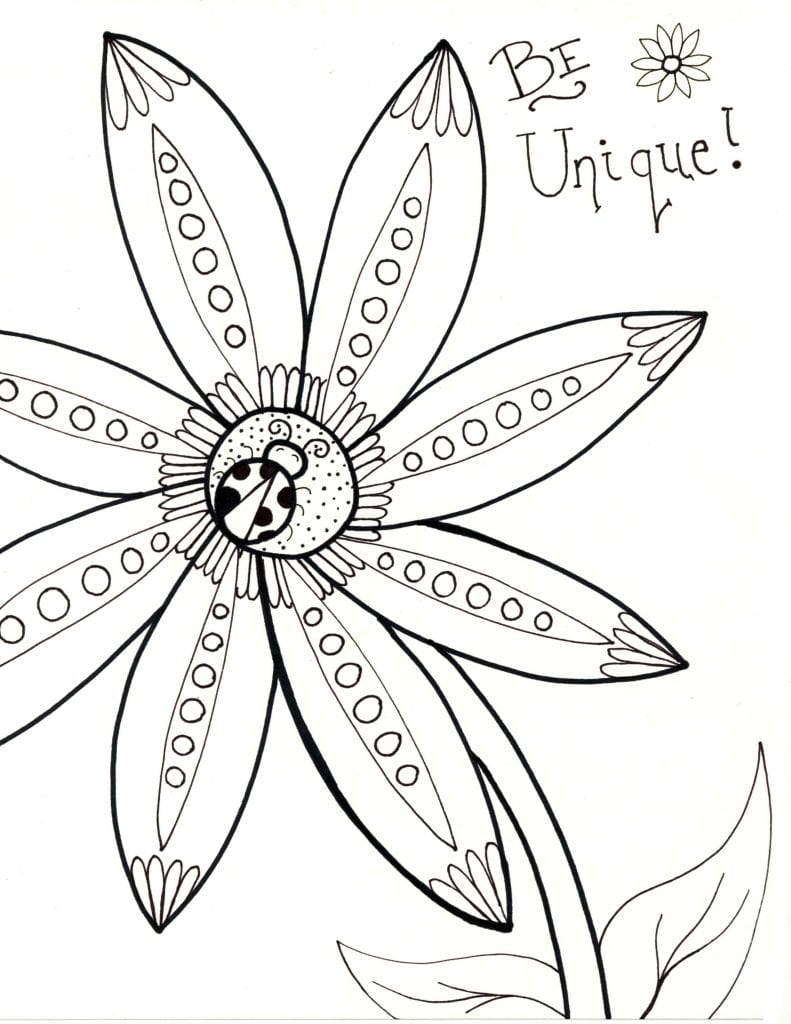 Spring Coloring Page -Be Unique