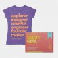 Electrical Engineer STEM kit and flat lay of a purple Smart Girl Squad tshirt for kids.